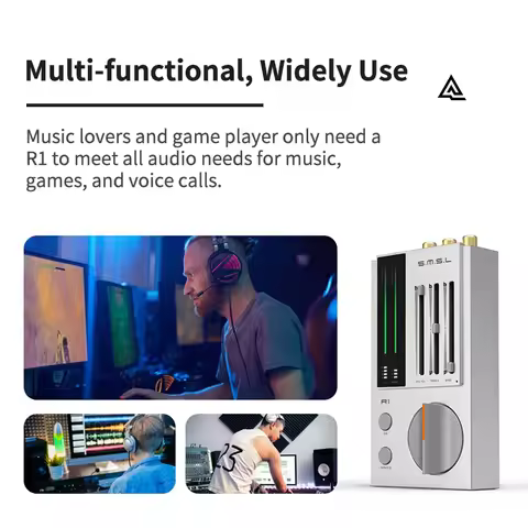 SMSL R1 Gaming DAC & Headphone Amplifier Small Size Great Power with Technical Excellence & Stabilit
