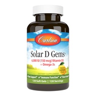 Solar D Gems, Vitamin D3 and Omega-3 Supplement, 6000 IU (150 mcg) Vitamin D3, 115 mg Omega-3s EPA a