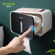 ECOCO Waterproof Toilet Paper Holder Plastic Wall Mounted For Toilet Paper Towel Bathroom Shelf Stor