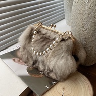 Autumn Winter Furry Bag Women 2025 New Style Commuter Chain Shoulder Bag Messenger Bag Handbag Furry