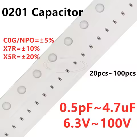 0201 SMD Capacitor 1pF2.2pF3.3pF4.7pF6.8pF8.2pF10pF220pF330pF470pF680pF1nF22nF47nF10nF100nF0.1uF1uF2