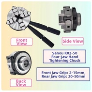 Mini Lathe Chuck 50mm Lathe Chuck 4 Jaw Wood Lathe Chuck K02-50 Self-Centering Chuck Manual Chuck Fo