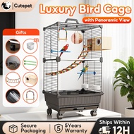budgie cage bird cage arcylic cage large 360° Panoramic Transparent Luxury Bird Cage, Free to Move