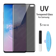 For Samsung Galaxy S20 S10 S9 S8 Plus Note 20 Ultra Note 10 Lite Note 9 8 UV Tempered Glass Full Liquid Privacy Anti-spy Guard Screen Protector