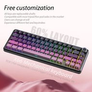 60% Attack Shark X66 Hot-Swap Bluetooth Keyboard Metal Button and Indicator Lights,RGB 66 Keys PBT K