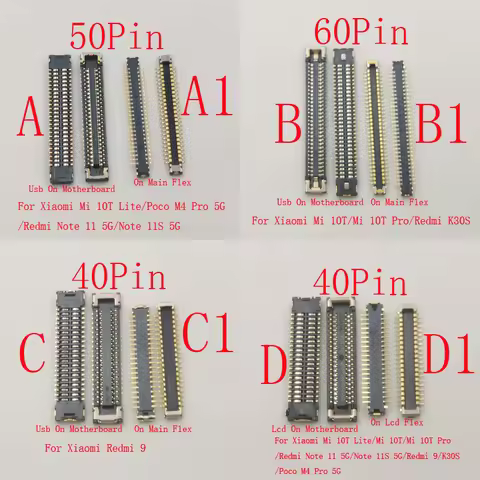 2-10Pcs Battery Charger Flex FPC USB Lcd Display Connector Plug For Xiaomi Mi 10T Lite Redmi Note 11