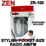 ZEN RZ-100 STYLISH POCKET-SIZE RADIO AM/FM