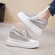 women 2024, 10CM inner height increase, genuine leather casual women's shoes, small size, one-on-one