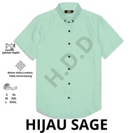 HIJAU KEMEJA SAGE GREEN SHORT-SLEEVED SHIRT, SAGE GREEN MEN'S HEM, SAGE GREEN SHORT-SLEEVED FATHER-S