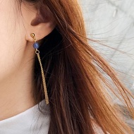 2色入 | 手製藍紋石配長鏈條耳環 - Vanora Earrings