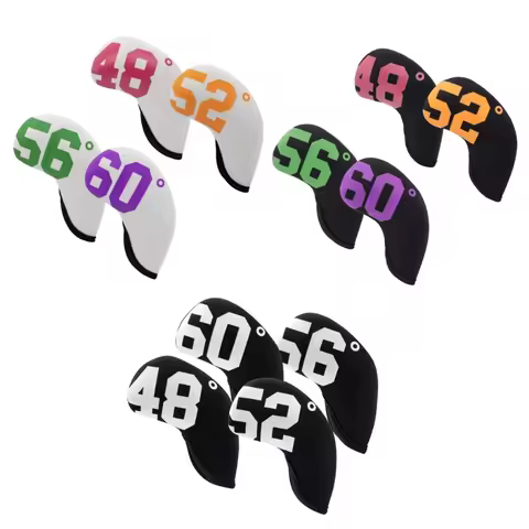 4Pcs Big Number Neoprene Golf Wedge Covers Set Iron Covers 48 52 56 60 Degrees Club Head Covers Head