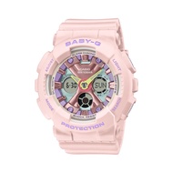 Casio Baby-G Digital-Analogue Pink Resin Strap Women Watch BA-130PM-4ADR