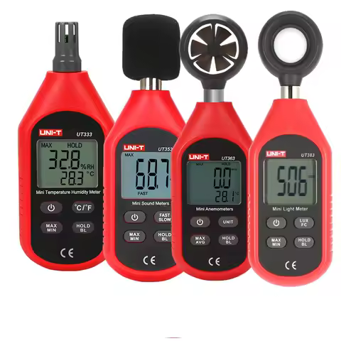 UNI-T Handheld Mini Digital Thermometer Hygrometer Anemometer C/F Noise Meter Photometer Illuminomet