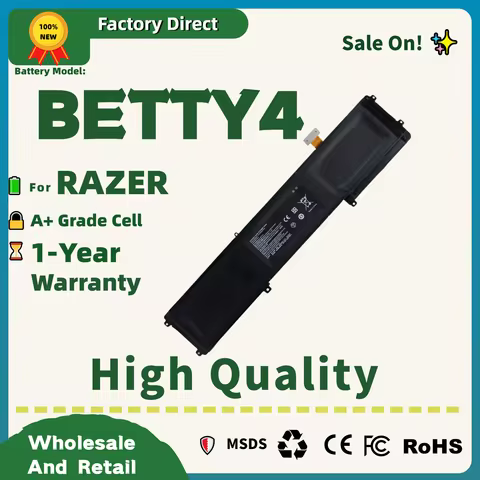 Factory Direct! BETTY4 Laptop Battery for Razer Blade 2016 14" V2 Series 3ICP4/56/102-2 RZ09-0195 RZ
