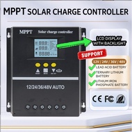 MPPT Solar Charge Controller 60A / 100A Solar Power Supply Automatic Dual USB LCD Display Load Disch