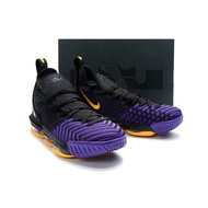 100% Original Nike Lebron James 16 Lakers Men's fashion casual sports shoes comfortable cushioning basketball shoes