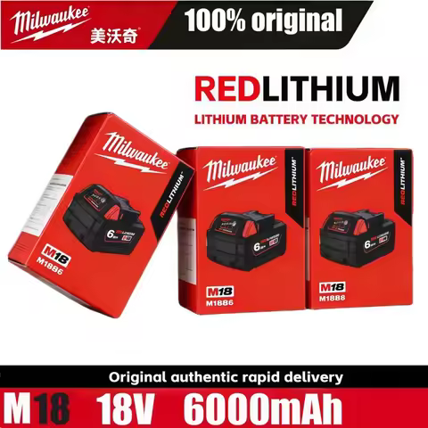 New Original M18 Milwaukee Battery 6000mAh M18B6 M18B5 Suitable for Milwaukee Power Tools Rechargeab