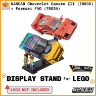 Display Stand for Lego Speed Champions NASCAR Chevrolet Camaro Zl1 (76935) + Ferrari F40 (76934)