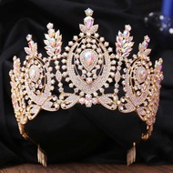 Baroque Pageant Crown Bridal Crown Stage Show Noble Crown Adjustable Size Queen Catwalk Crown