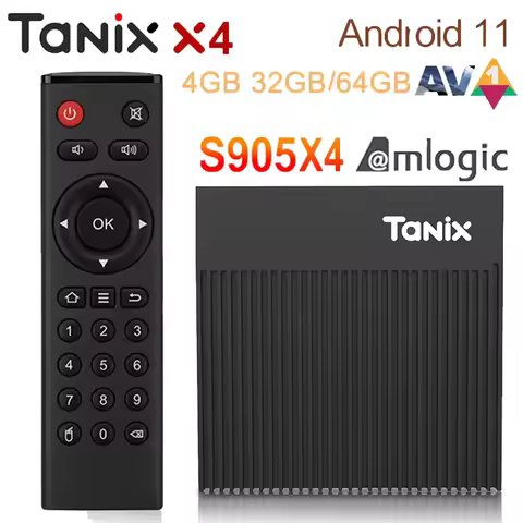 New Tanix X4 Android 11.0 TV Box 2025 Brand Original Amlogic S905X4 4GB 32GB Smart STB 2.4G&5G Dual 