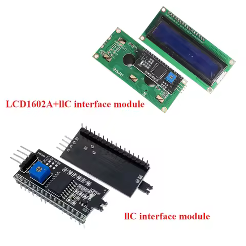 LCD1602A Blue Screen 5V 16x2 Character Display LCD Module with IIC/I2C Interface Adapter Board for A