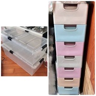 $110@3 透明 床底 收納箱 帶輪 扁平 塑料 儲物箱 整理 收納 床底櫃 膠櫃  30cm 寬 廚房 夾縫櫃 收納櫃 置物櫃 抽屜 窄櫃 儲物櫃 7層 box