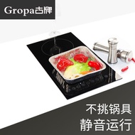 Gropa Embedded Electric Ceramic Stove Vertical Double Burner Induction Cooker Household Touch Control High-Power Electric Ceramic Stove Stir-Fry Convection Oven