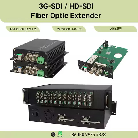 3G SDI Fiber Extender 1080p60 Rackmount RS485 TALLY LC SC FC 20KM SDI Converter Transmitter Receiver