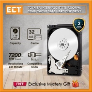 Toshiba Internal 3.5" 1TB 7200RPM 32MB Cache SATA HARD DISK DRIVE - DT01ACA100