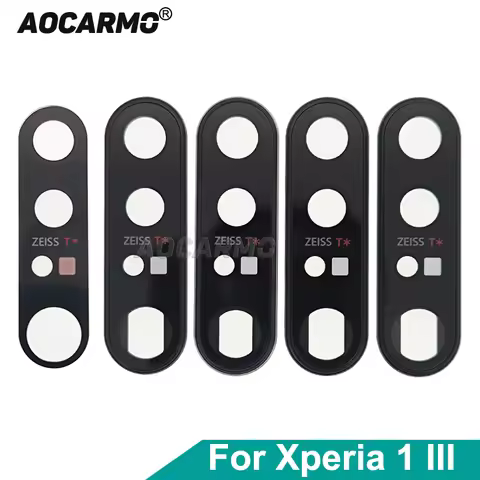 Aocarmo For Sony Xperia 1 III / X1iii MARK3 Rear Back Camera Lens Len Glass With Adhesive Sticker Ri