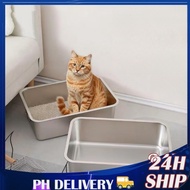 DXY Large Stainless Steel Cat Litter Box – Durable Easy Clean Extra Capacity Toilet For Home Cats