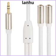 LANHU Headphone Splitter, Gold Plated 3.5mm 1 Male to 2 Female Stereo Y Splitter Cable, Flexible 20c