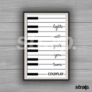 WOODEN MUSIC SIGN POSTER - COLDPLAY A