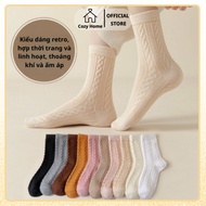 Korean Style Women's High Socks, COZY COZY Breathable Cotton Women's Socks