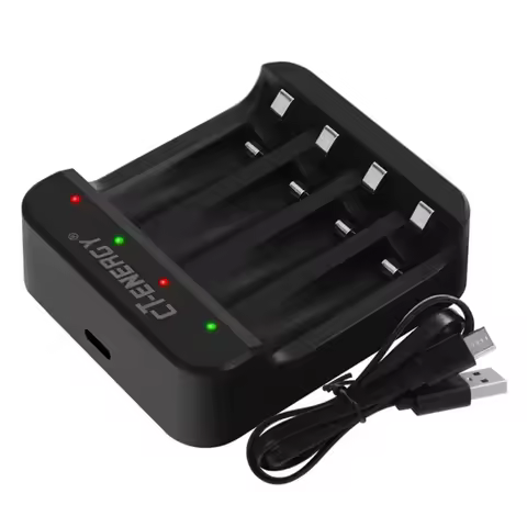 4 Slots 1.5V Smart Lithium Battery Fast Charger AA / AAA Battery Lithium Battery Charger With LED In