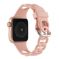 [HOT JUXXKWIHGWH 514] สายซิลิโคนสำหรับ Apple Watch Band 45มม. 42มม. 38มม. 40มม. 44มม. Smartwatch ยางกีฬาสายนาฬิกาสร้อยข้อมือ IWatch Series 7 6se 4 5