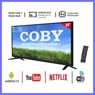 COBY`nW,32#Z;Slim+UH@vC@Nb@Jl@OP@hX LED TV Black SMART TV / LED TV On Sale 32 Inch FHD MONITOR Flat