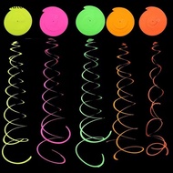[asiutong2] 5/10/20pcs Glowing Hanging Swirl Party Decorations Colorful Fluorescent Swirl Streamers 