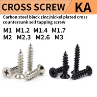 Flat Head/Countersunk Head Screws [M1/M1.2/M1.4/M1.7/M2/M2.3/M2.6/M3] Nickel Plated/Black Phillips C
