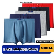 Joe Sir Men's Modal Boxer Shorts - Mid-High Waist No-Roll Design Ultra Soft Men Underwear Stretchabl