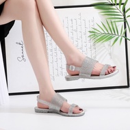 SHOES BY TIRA Meisha flat strap/sandal wanita import terbaru/jelly shoes/sandal viral glitter
