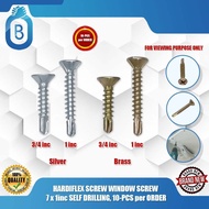 HARDIFLEX SCREW WINDOW SCREW 7x1inc SELF DRILLING, 10-PCS per ORDER