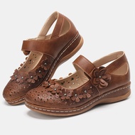 ZC9 LOSTISY Women Comfy Flowers Hollow Hook Loop Flats