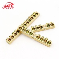 ☮1Pcs Brass Grounding Row 5/6/7/8/9/10/12 Holes 6*9 6*10 MM Copper Rod Grounding Terminal  Groun u3