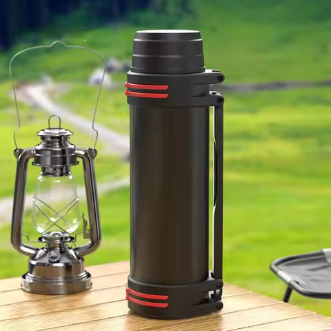 3000ML Black Household Stainless steel Thermos Bottle High-capacity Outdoors Motion Mountain Climbin