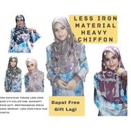 Hot Item Tudung Bawal bercorak Ironless/Hijab/Bawal Chiffon Voile Premium