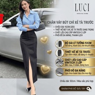 92cm Long Skirt CV002 Mid-Slit - Office A-Line Skirt with High Waist to Hide the Belly with WOMEN'S 