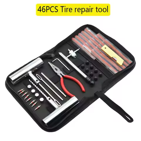 Car Tire Repair Tool Sets 24/46/62PCS Tire Repair Kit Studding Tool Auto Bike Tire Repair Puncture P