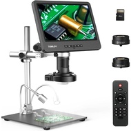 TOMLOV DM602 Pro 10.1" HDMI Digital Microscope 2000x Boom Arm Stand LCD Soldering Microscope with 3 