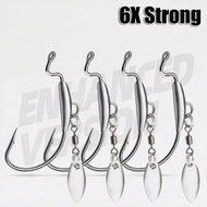 Anh J16 6X Strength 2.5g 3g 3.5g 1/0# 2/0# 3/0# Jighead with Spinner for SP Softbait Soft Plastic Lu